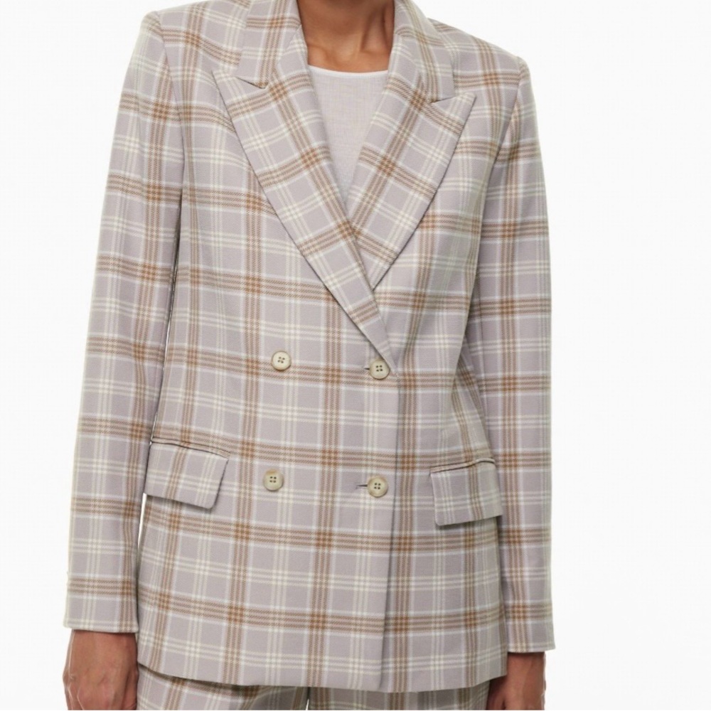 Wilfred Beige and White Checkered - Destiny Blazer
